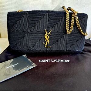 Saint Laurent, *Rare* Black and Gold Shoulder Bag, NWT